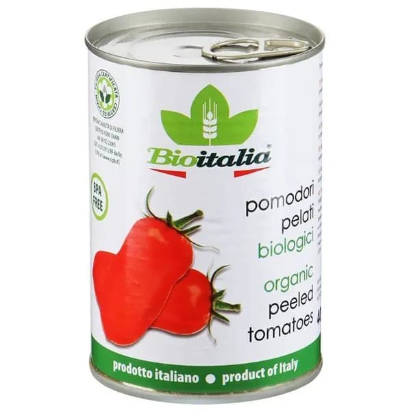Томаты BIOITALIA очищенные в томатном соке /жесть/ 400г