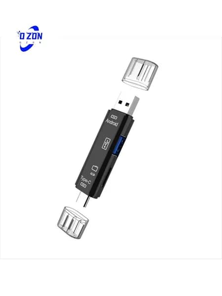 P7Кард-Ридер 3-В-1 С Функцией OTG, Поддержка USB 2.0 /Type C, Черный