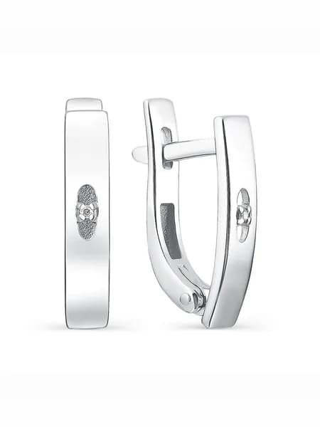 Серьги женские серебро с бриллиантами Novel Jewelry