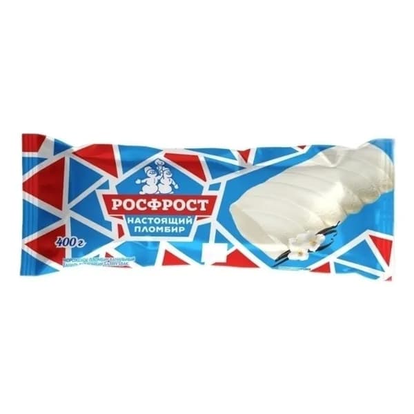 Мороженое пломбир РосФрост настоящий ваниль БЗМЖ 400 г