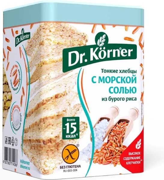 Хлебцы Dr. Korner рисовые с морской солью, 100 г