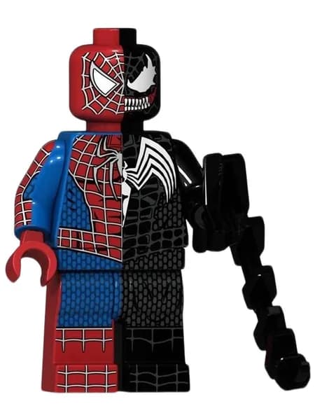 Конструктор минифигурка персонажа Веном или Человек-паук совместимый с Lego