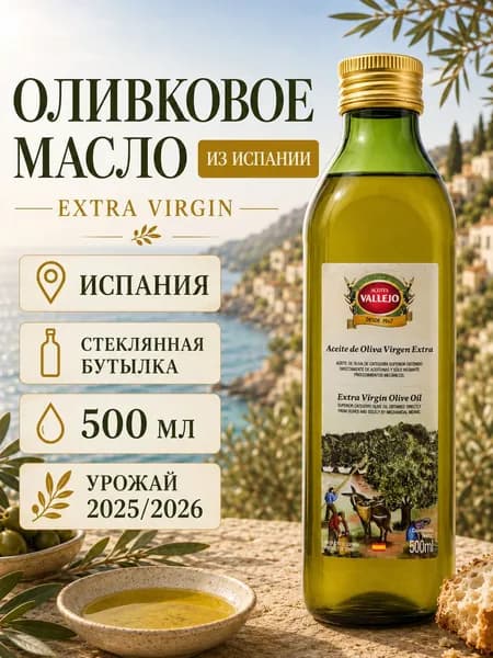 Масло оливковое Extra Virgin Испания 500 мл Vallejo