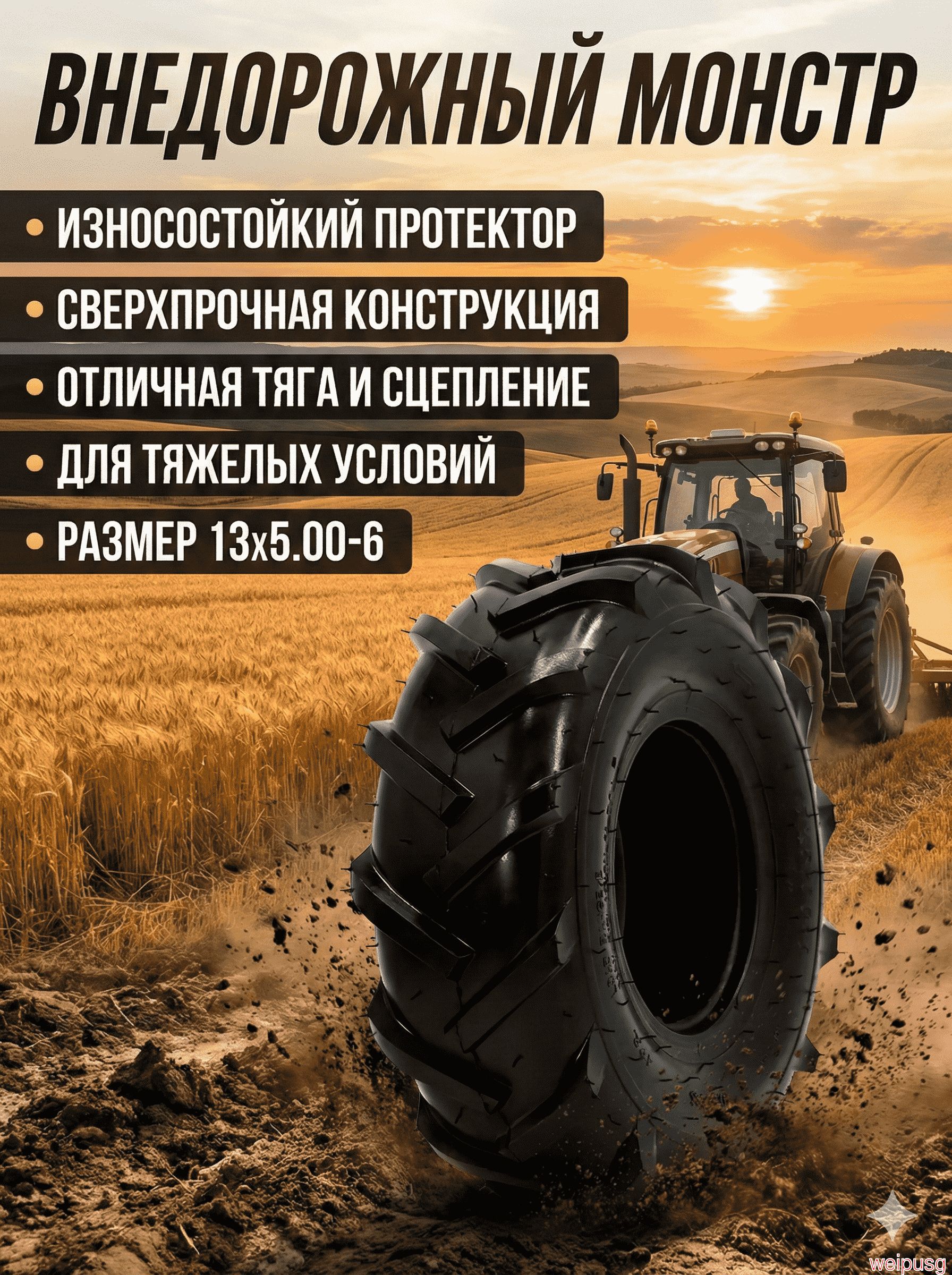 Покрышка 13x5.00-6, для квадроцикла Мотошины  90/45 R13