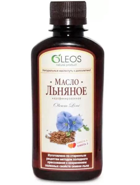 Льняное масло жид ОЛЕОС Нерафинированное 350мл