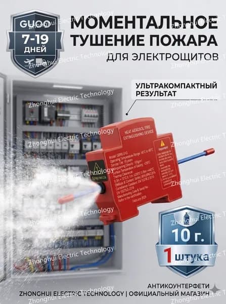 10г 1шт Автономное устройство огнетушащего аэрозоля для электрощитов, Огнетушитель для сервера, щитовой..замена дорогого эталона