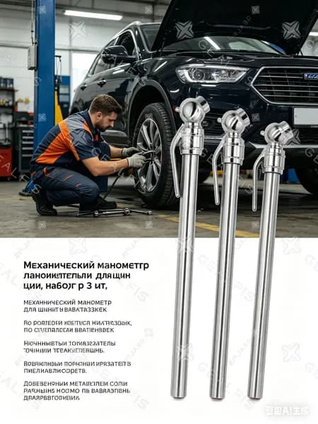 Манометр автомобильный, 3 шт.