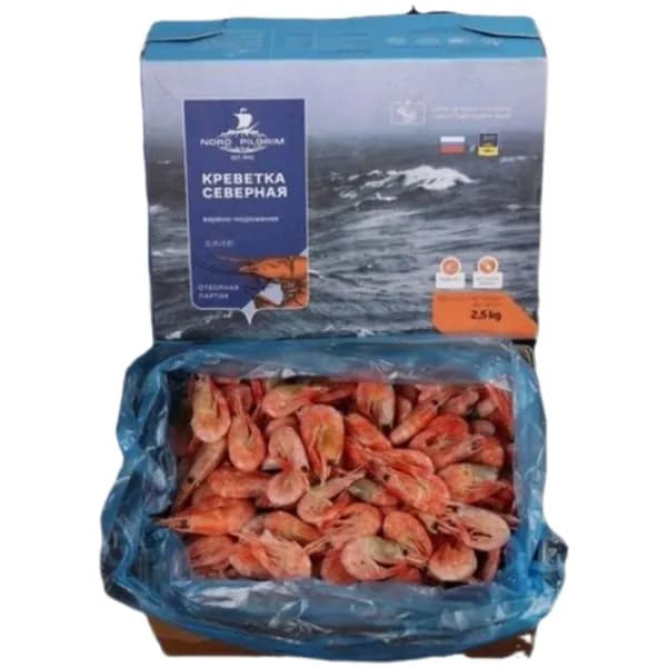 Креветки Мурманск NORD PILGRIM в/м 90/120 упак. 2,5 кг.
