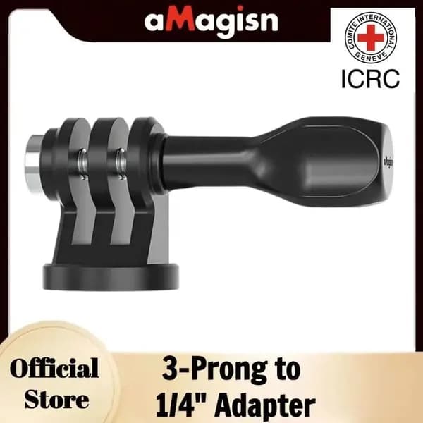 Переходник aMagisn с 3-мя контактами на 1/4", совместимость: Камера GoPro / DJI / Insta360 и стандартные аксессуары 1/4"