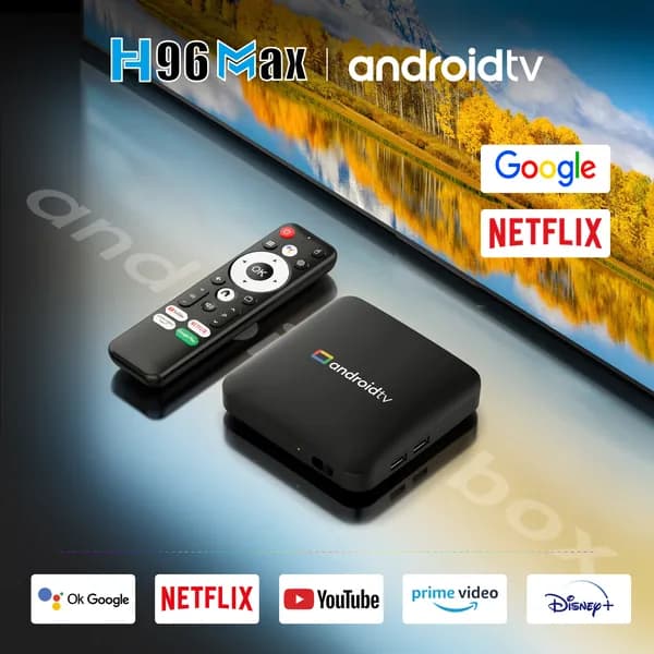 Умная сетевая приставка для телевизора 4K HD медиаплеер, голосовой помощник, Wi-Fi 2,4 ГГц и 5 ГГц, Bluetooth 5.0, Android 14.0, чип Amlogic S905L3, atv