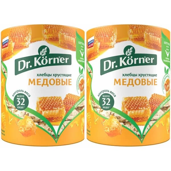 Хлебцы мультизерновые Dr.Korner Злаковый коктейль медовые 100 г, набор: 2 штуки