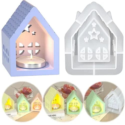 Силиконовая форма для DIY-свечей в виде домика со звездой