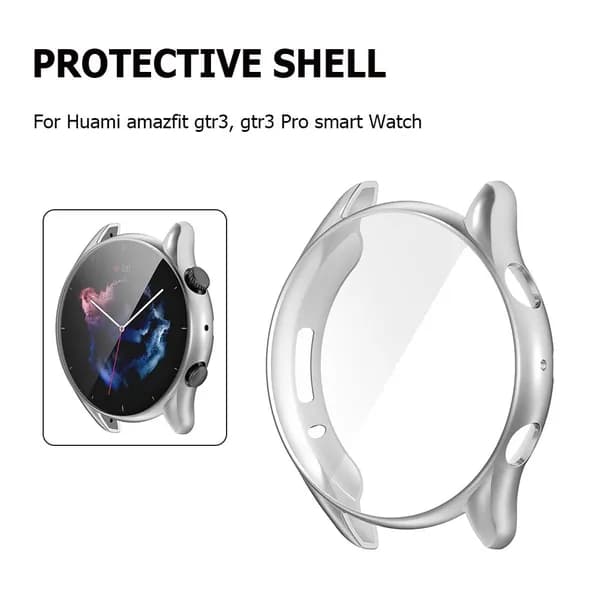 чехол с металлическим блеском для Amazfit GTR3 Pro TPU серебро
