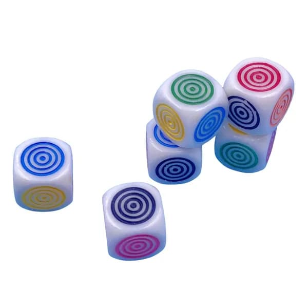 Кубики игральные кости для настольных игр,6шт, цветные кубики диаметром 16 мм