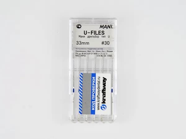 Ultrasonic Files - машинные дрильборы для работы с ультразвуковыми приборами, длина 33 мм, (6 шт)