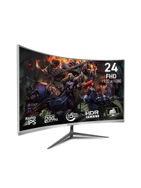 VecorSonic 23.8" Монитор 200 Гц, 0,5мс GtG, поддержка HDR, AMD FreeSync , 1920 x 1080 (FHD) (3C24 1K 200hz QB-G1), VA, 1920x1080 Full HD, 200 Гц, Изогнутый экран, белый, слоновая кость