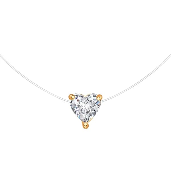 Колье на леске DIAMANT-ONLINE с фианитом 585 пробы