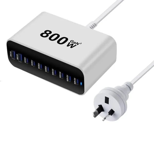 10-портовое зарядное устройство 800W, Белый - AU
