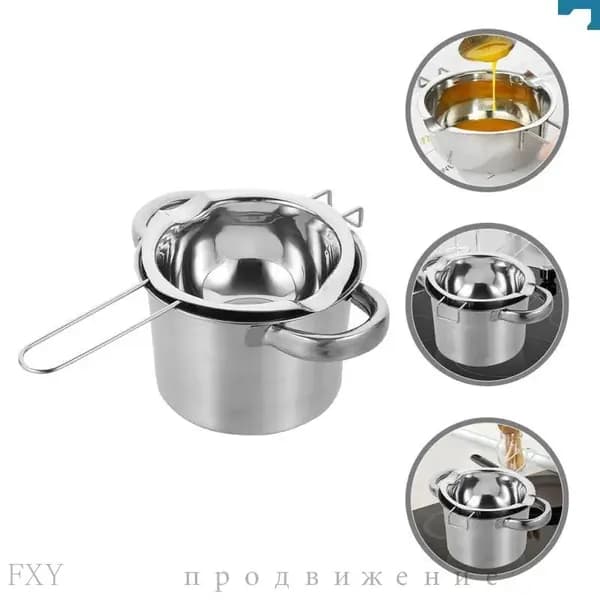 Топящий горшок для шоколада, набор для топления шоколада, сыра и конфет, горячие топимые сладости, двойной бойлер из нержавеющей стали
