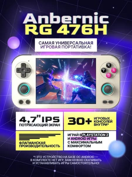 Игровая портативная приставка ANBERNIC RG476H серая