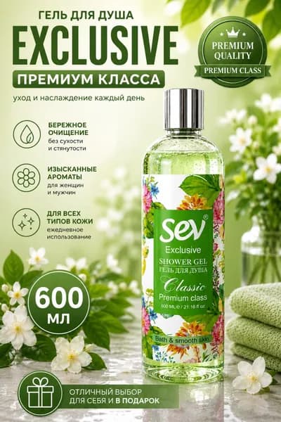 SEV Средство для душа, 600 мл