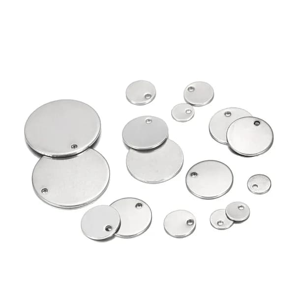 Брелок-подвеска для бирки из нержавеющей стали, Форма круглый, 8mm, 50 шт
