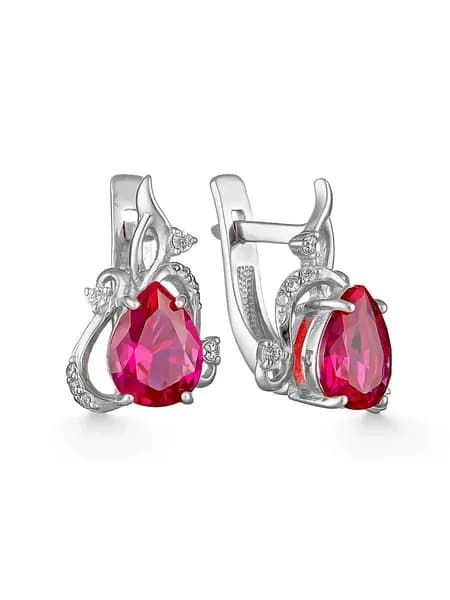 Серьги с Рубином Костромской завод