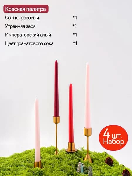 Свечи поминальные, 25 см х 2.2 см, 4 шт