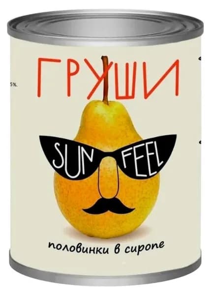 Груши Sunfeel половинки в сиропе Китай, 850 мл
