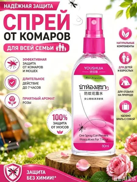 Спрей от комаров, 80 мл