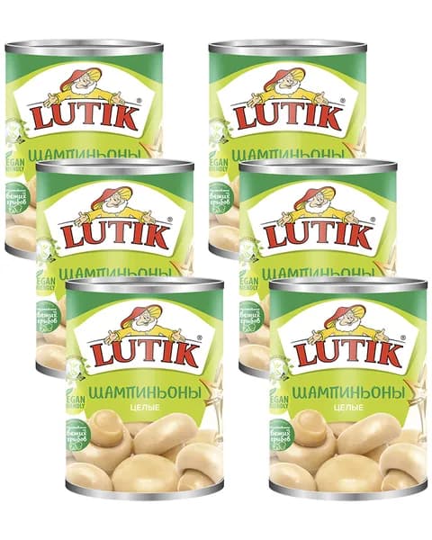 Шампиньоны целые Lutik 425 мл. - 6 шт