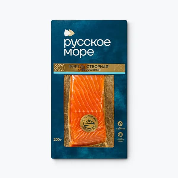 Форель слабосоленая 200 г, Русское море, филе-кусок
