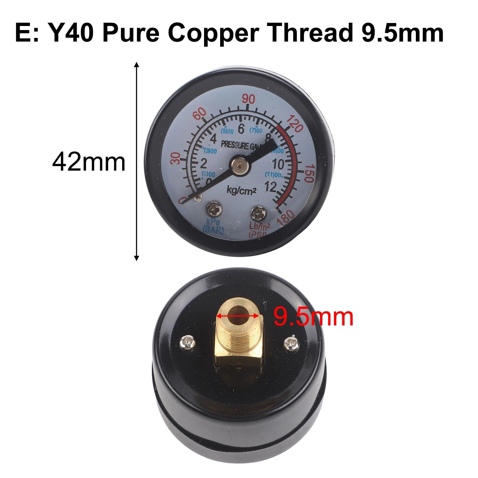 Y40 Y50 0-180PSI Манометр для воды и жидкостей для воздушного компрессора