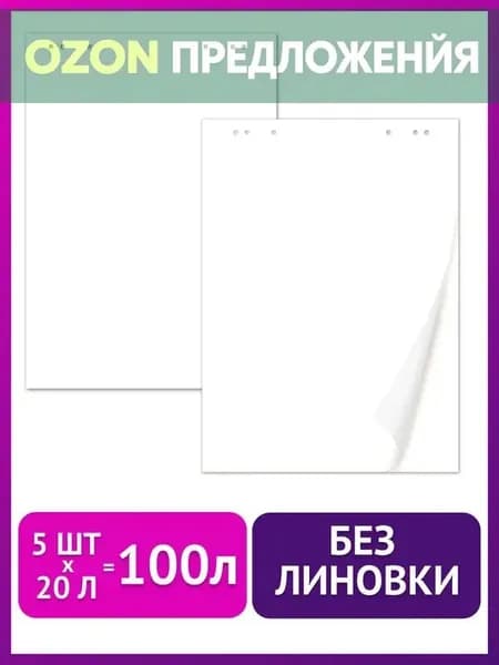 Бумага офисная для флипчарта, 20 лист., шт
