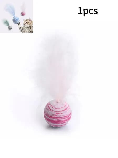 Интерактивные игрушки мячики с перьями для кошек