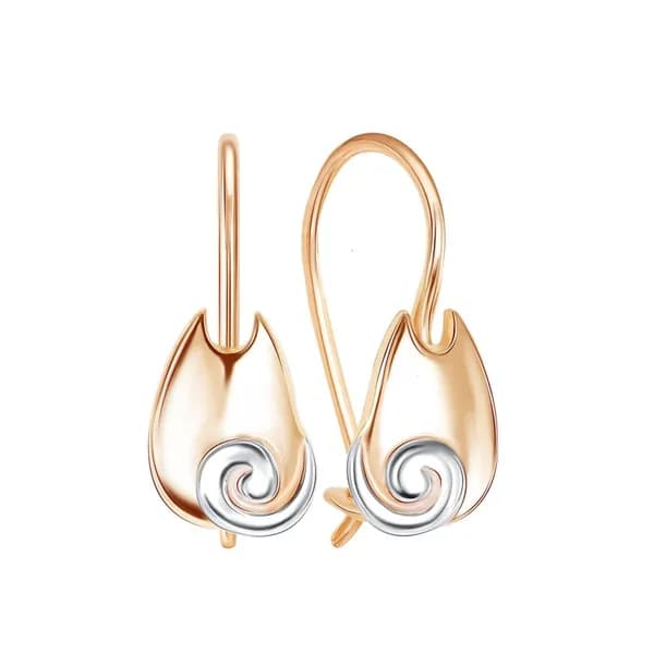 Серьги Кошка детские из красного золота 375 пробы 585GOLD