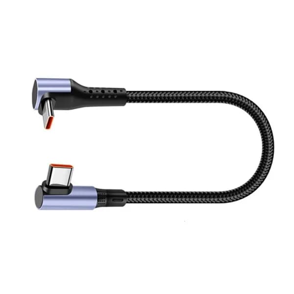 Короткий кабель USB Type C 66W с 90-градусным изгибом 15/25/50см, 0.25m