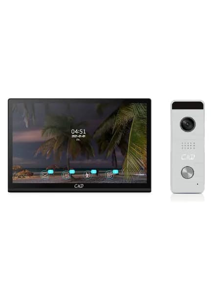 Комплект видеодомофона 8"и вызывной панели(серебро) CMD VD89MK-Slim-Pro FullHD Wi-Fi Black. Встроенный координатный модуль.