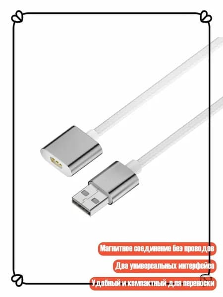 Магнитный зарядный кабель для Laifen LFTB01-P с интерфейсами Type C и USB A, - Интерфейс USB A