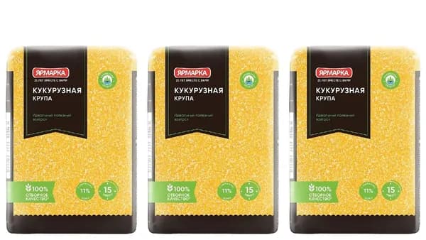 Крупа ЯРМАРКА кукурузная 600г*3штуки
