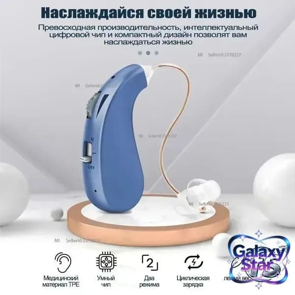Аккумуляторный цифровой усилитель для слуховых аппаратов VHP-1206 подходит для пожилых пациентов с потерей слуха и доступен в двух цветах.