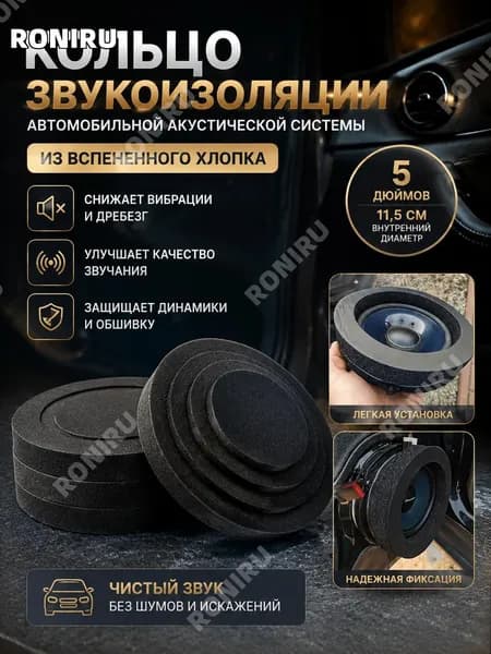 RONIRU Шумоизоляция автомобильная, 14.5 м, толщина: 2.5 мм, 1 шт.