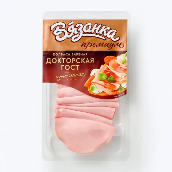 Колбаса вареная Докторская, 110 г, Вязанка, нарезка