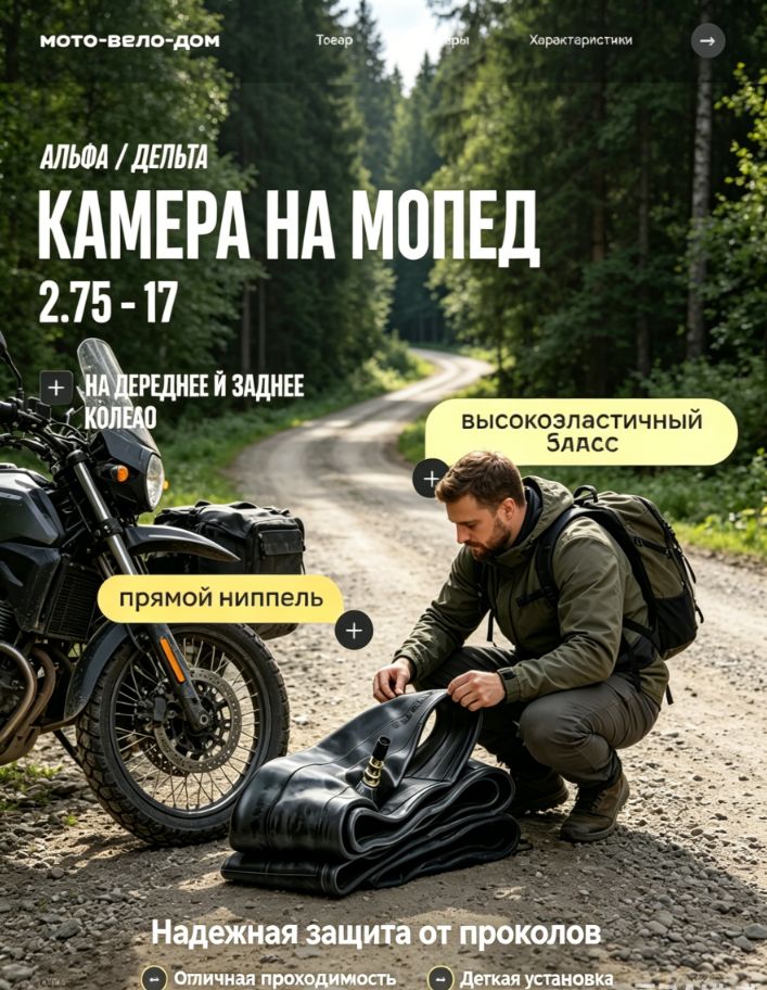 Камера колеса для мототехники 2.75 R17