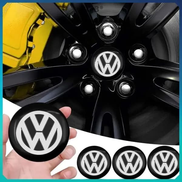 4 шт фольксваген (Volkswagen) черный автомобильных колпачков для ступиц диаметром 56 мм