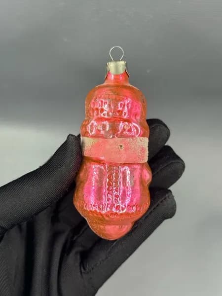 Елочная игрушка Девочка в Шарфике Длина 9 см Стекло СССР