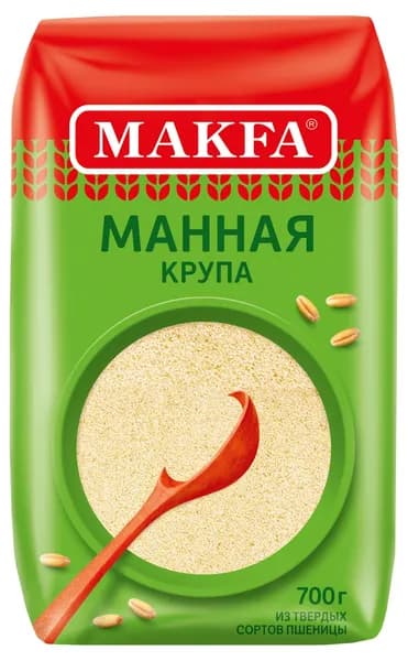 Крупа манная Makfa из твердых сортов пшеницы, 700 г x 1 шт