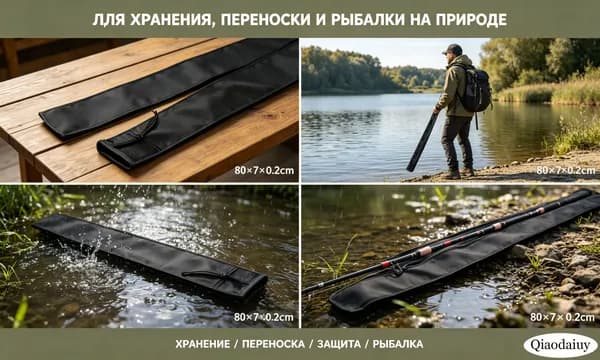 Водонепроницаемый Чехол Для Удочки Из Утолщенной Высокоэластичной Микровельветовой Ткани, Защиты Рыболовных Принадлежностей, 1 Шт