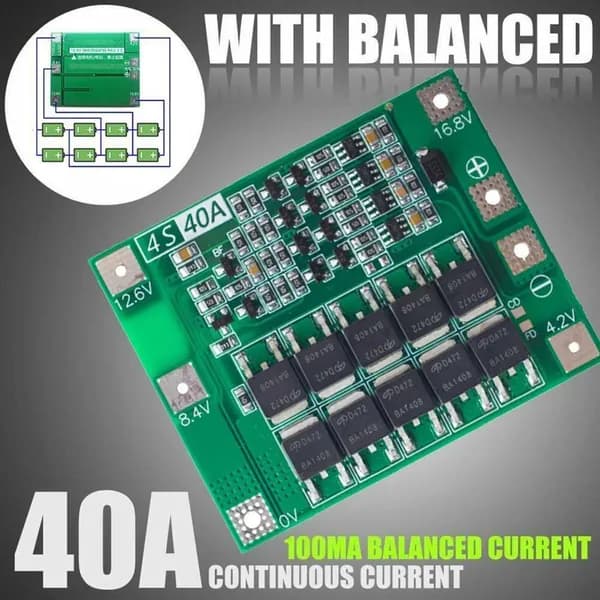 1 шт. Зеленая плата PCB для литий-ионного аккумулятора 18650, 4S, 40 А, 14,8 В, 16,8 В