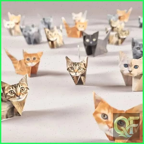 Набор для создания кошки оригами, DIY поделка из бумаги развивающее занятие для детей, творческий подарок, декор для комнаты в японском стиле